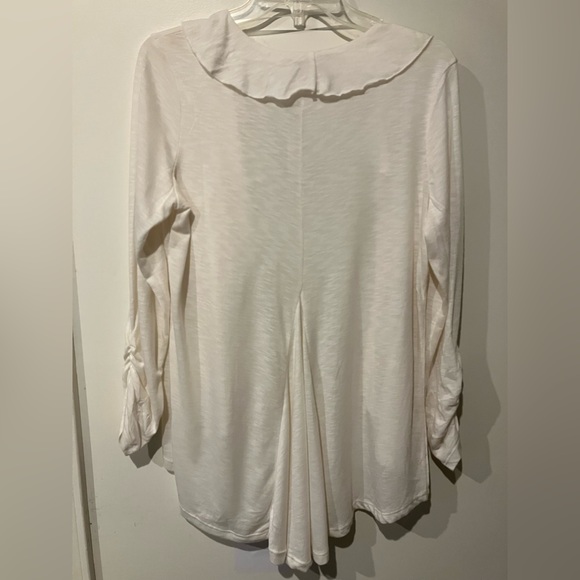 French Laundry Cream Lightweight Ruffle Cardigan Large - Picture 6 of 10